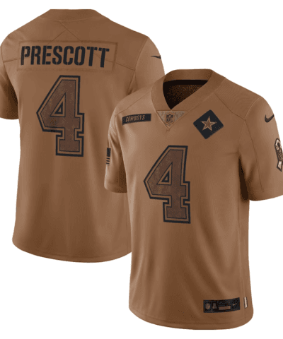 Men's Nike Dak Prescott Brown Dallas Cowboys 2023 Salute To Service Limited Jersey