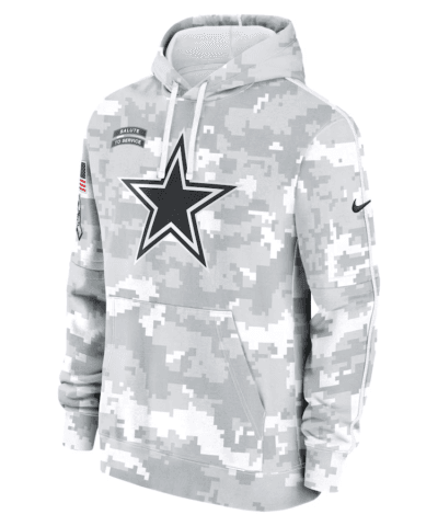 Dallas Cowboys Nike 2024 Salute to Service Club Fleece Pullover Hoodie - Arctic Camo