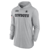 Dallas Cowboys Nike 2024 Salute to Service Lightweight Performance Long Sleeve Hooded T-Shirt - Gray