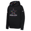 Youth Nike Black Dallas Cowboys 2024 NFL Crucial Catch Pullover Hoodie