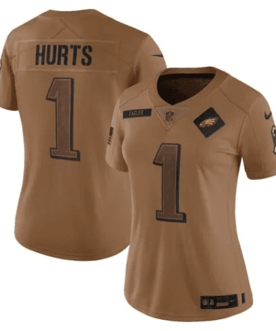 Jalen Hurts Philadelphia Eagles Nike Women’s 2023 Salute To Service Limited Jersey – Brown
