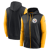Men's Nike Black/Gold Pittsburgh Steelers Colorblock Performance Hoodie Full-Zip Sweatshirt