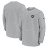 Men's Nike Gray Las Vegas Raiders 2024 Sideline Coaches Long Sleeve Top
