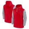 New England Patriots Nike 2024/25 Sideline Pre-Game Player 1/2-Zip Hoodie Jacket - Red/Gray