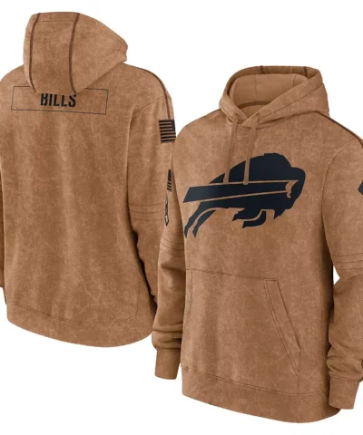 Men's Nike Brown Buffalo Bills 2023 Salute To Service Club Pullover Hoodie