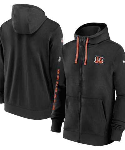 Cincinnati Bengals Nike 2024 Sideline Club Full-Zip Hoodie - Black