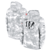 Cincinnati Bengals Nike Youth 2024 Salute To Service Pullover Hoodie - White/Gray