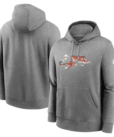 Cincinnati Bengals Nike Rewind Club Logo Pullover Hoodie - Heather Gray