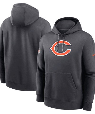 Chicago Bears Nike 2024 Sideline Club Pullover Hoodie - Anthracite