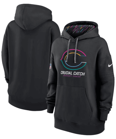 Chicago Bears Nike Women's 2024 NFL Crucial Catch Club Pullover Hoodie - Black