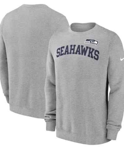 Seattle Seahawks Nike Club Pullover Sweatshirt - Heather Gray