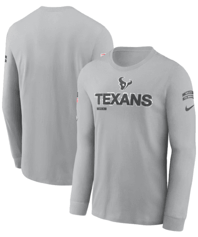 Houston Texans Nike 2024 Salute To Service Long Sleeve T-Shirt - Gray