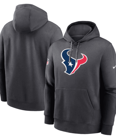 Houston Texans Nike 2024 Sideline Club Pullover Hoodie - Anthracite