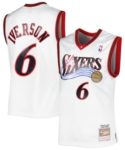Allen Iverson Philadelphia 76ers Mitchell & Ness 2001/02 Hardwood Classics Swingman Jersey - White