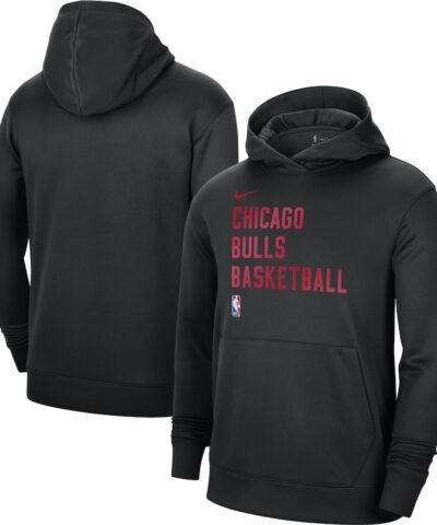 Chicago Bulls Nike Unisex 2023/24 Performance Spotlight On-Court Practice Pullover Hoodie - Black