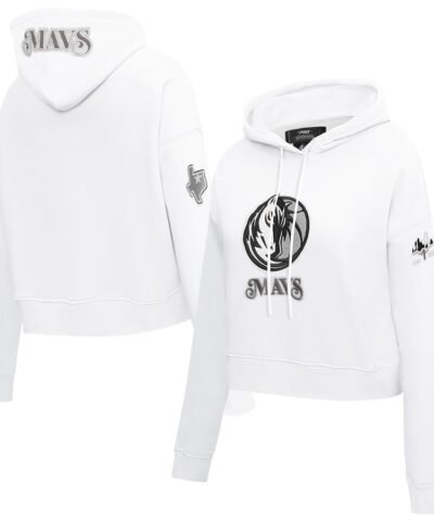 Dallas Mavericks Pro Standard 2024/25 City Edition Chenille Applique Cropped Pullover Hoodie - White