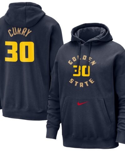 Stephen Curry Golden State Warriors Nike 2024/25 City Edition Name & Number Pullover Hoodie - Navy