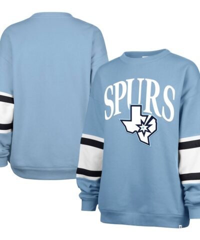 San Antonio Spurs '47 Women's 2024/25 City Edition Steadfast Paneled Pullover Sweatshirt - Light Blue