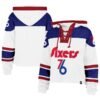 Philadelphia 76ers '47 Women's 2024/25 City Edition Superior Cropped Lace-Up Pullover Hoodie - White