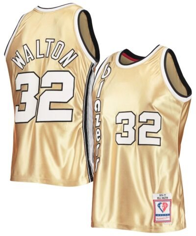 Bill Walton Portland Trail Blazers Mitchell & Ness 75th Anniversary 1976/77 Hardwood Classics Swingman Jersey - Gold
