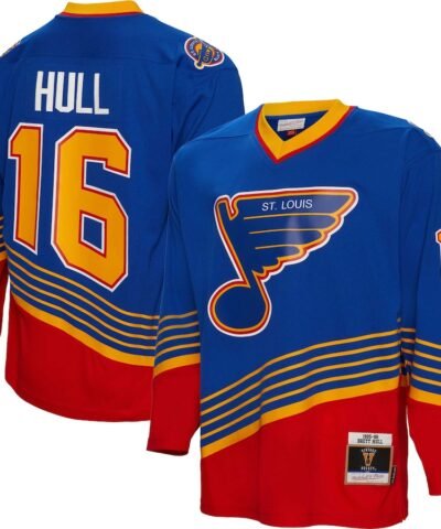 Brett Hull St. Louis Blues Mitchell & Ness  1995/96 Blue Line Player Jersey - Blue