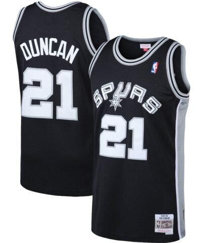 Tim Duncan San Antonio Spurs Mitchell & Ness 1998/99 Big & Tall Hardwood Classics Swingman Jersey - Black