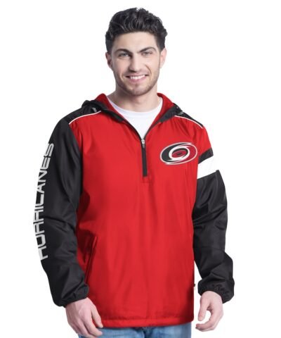 Carolina Hurricanes G-III Sports by Carl Banks Lateral Half-Zip Hoodie Jacket - Red/Black