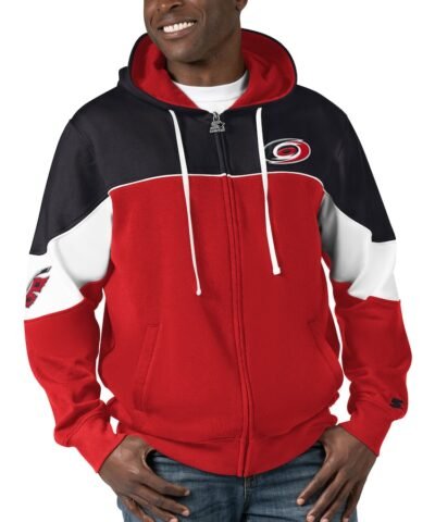 Carolina Hurricanes Starter Power Forward Full-Zip Hoodie - Red/Black