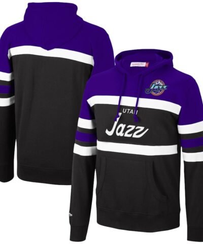 Utah Jazz Mitchell & Ness Head Coach Pullover Hoodie - Purple/Black