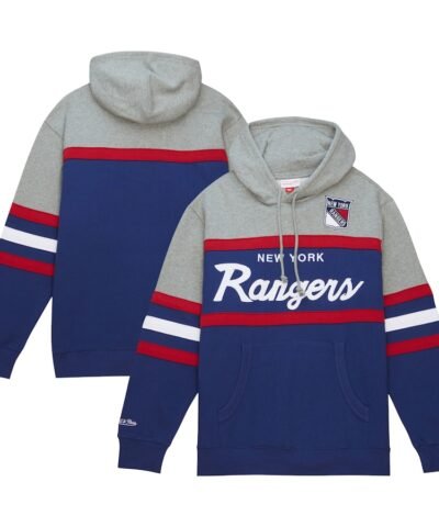 New York Rangers Head Coach Pullover Hoodie - Blue/Gray