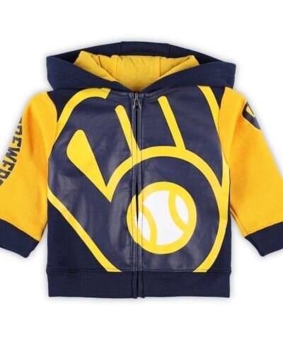 Milwaukee Brewers Fanatics Infant Post Card Full-Zip Hoodie Jacket - Navy