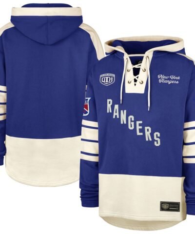 New York Rangers '47 Blue Line Heritage Lacer Pullover Hoodie - Blue