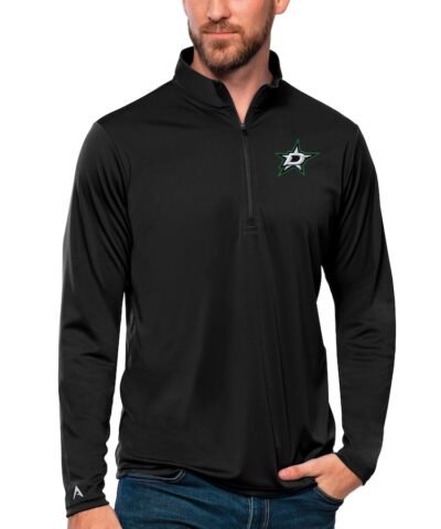 Dallas Stars Antigua Tribute Quarter-Zip Pullover Top - Black