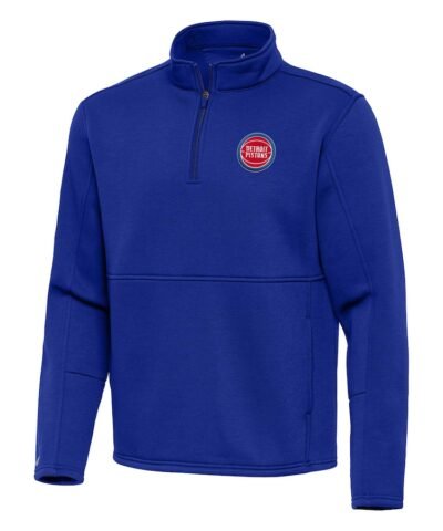 Detroit Pistons Antigua  Twist Quarter-Zip Pullover Top – Blue