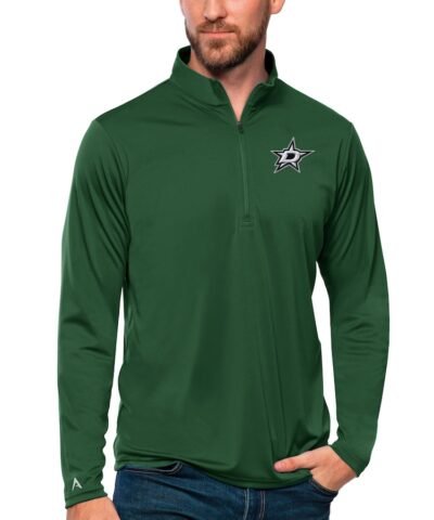 Dallas Stars Antigua Tribute Quarter-Zip Pullover Top - Forest Green