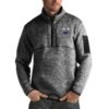 Edmonton Oilers Antigua Fortune Big & Tall Quarter-Zip Pullover Jacket - Heather Black