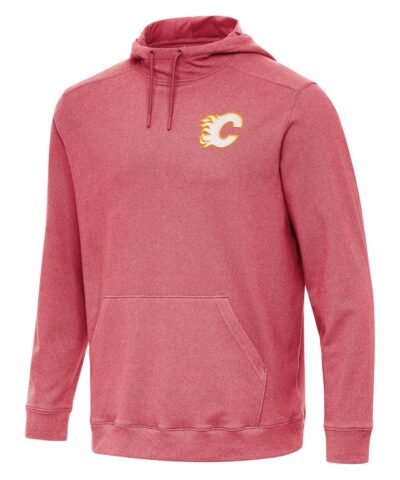 Calgary Flames Antigua Cloud Pullover Hoodie - Heather Red