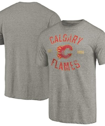 Calgary Flames Heritage Tri-Blend T-Shirt - Ash