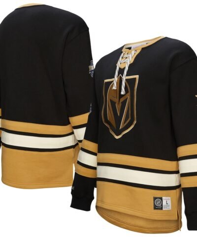 Vegas Golden Knights Heritage Lace-Up Pullover Sweatshirt - Black