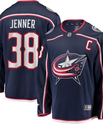 Boone Jenner Columbus Blue Jackets Home Captain Patch Breakaway Player Jersey - Navy
