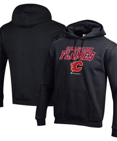 Calgary Flames Champion Eco Powerblend Pullover Hoodie - Black