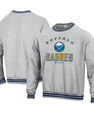 Buffalo Sabres Champion Reverse Weave Yarn Dye Pullover Sweatshirt - Heather Gray