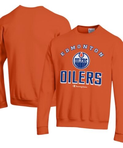 Edmonton Oilers Champion Eco Powerblend Crewneck Sweatshirt - Orange