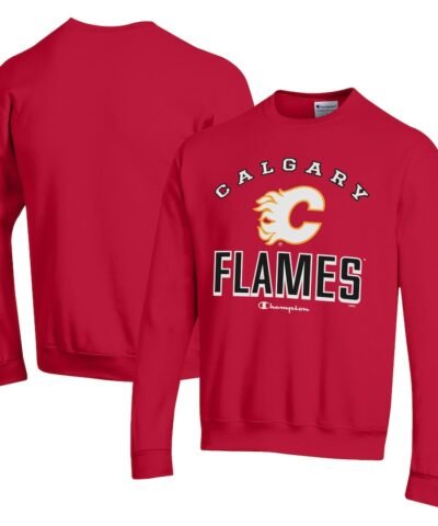 Calgary Flames Champion Eco Powerblend Crewneck Sweatshirt - Red