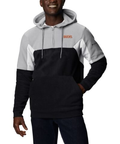 Anaheim Ducks Columbia Lodge Fleece Quarter-Zip Hoodie - Black