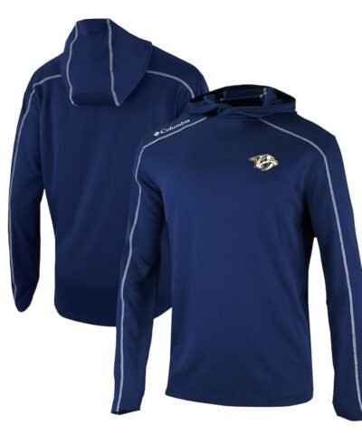 Nashville Predators Columbia Omni-Wick Shotgun Long Sleeve Hoodie T-Shirt - Navy