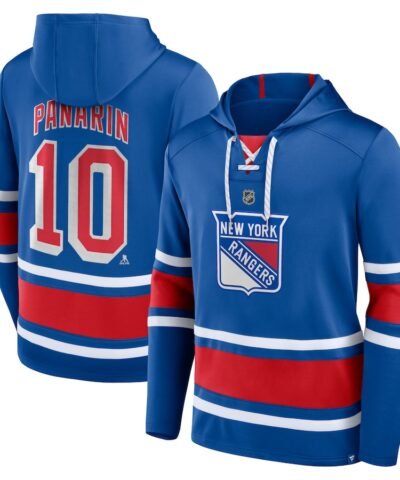 Artemi Panarin New York Rangers Fanatics Name & Number Lace-Up Pullover Hoodie - Royal