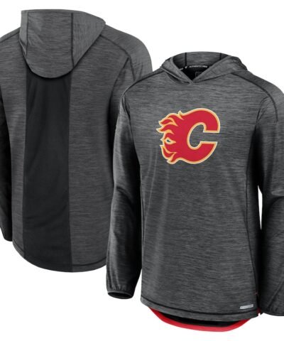 Calgary Flames Fanatics Authentic Pro Rink Lightweight Pullover Hoodie - Black