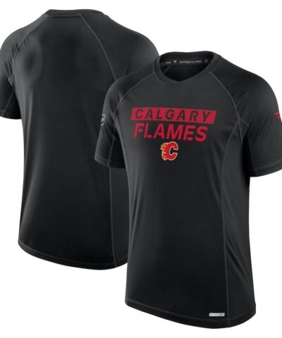 Calgary Flames Fanatics Authentic Pro Rink Tech T-Shirt - Black