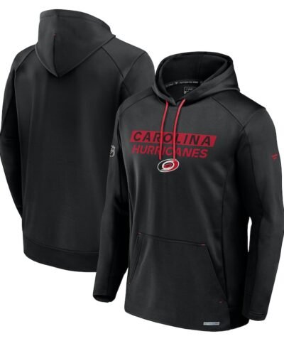Carolina Hurricanes Fanatics Authentic Pro Rink Fleece Pullover Hoodie - Black